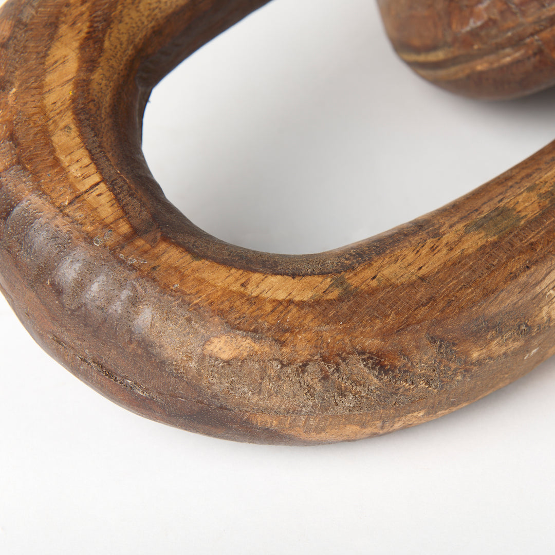 Tayla Large Medium Brown Wood Chain Link Decor Mercana