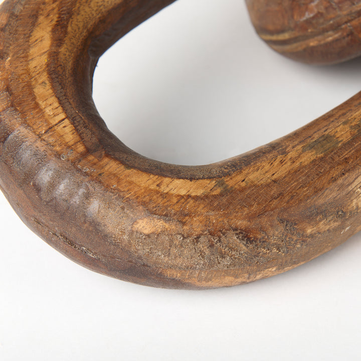 Tayla Large Medium Brown Wood Chain Link Decor Mercana