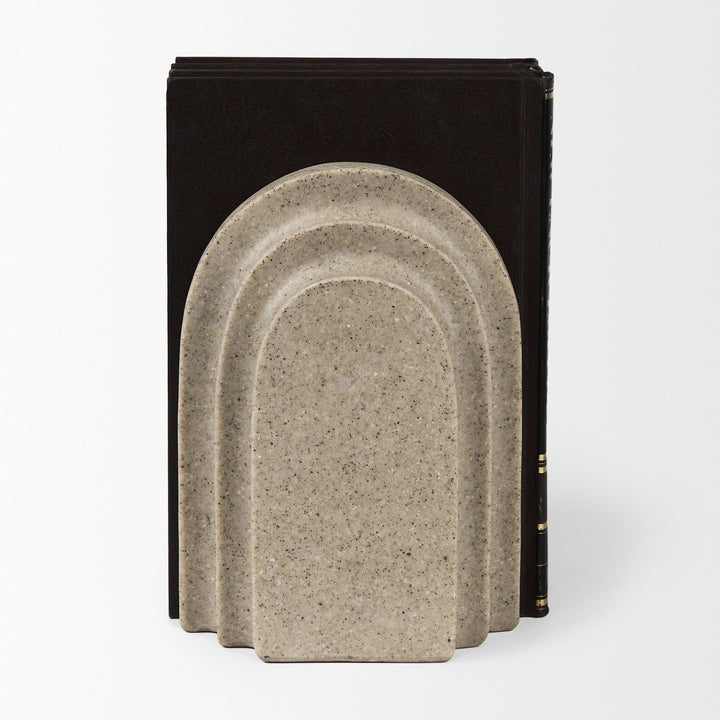 Empire Sandstone Resin Arc Book End Set Decor Mercana