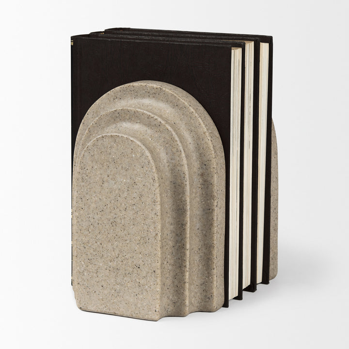 Empire Sandstone Resin Arc Book End Set Decor Mercana