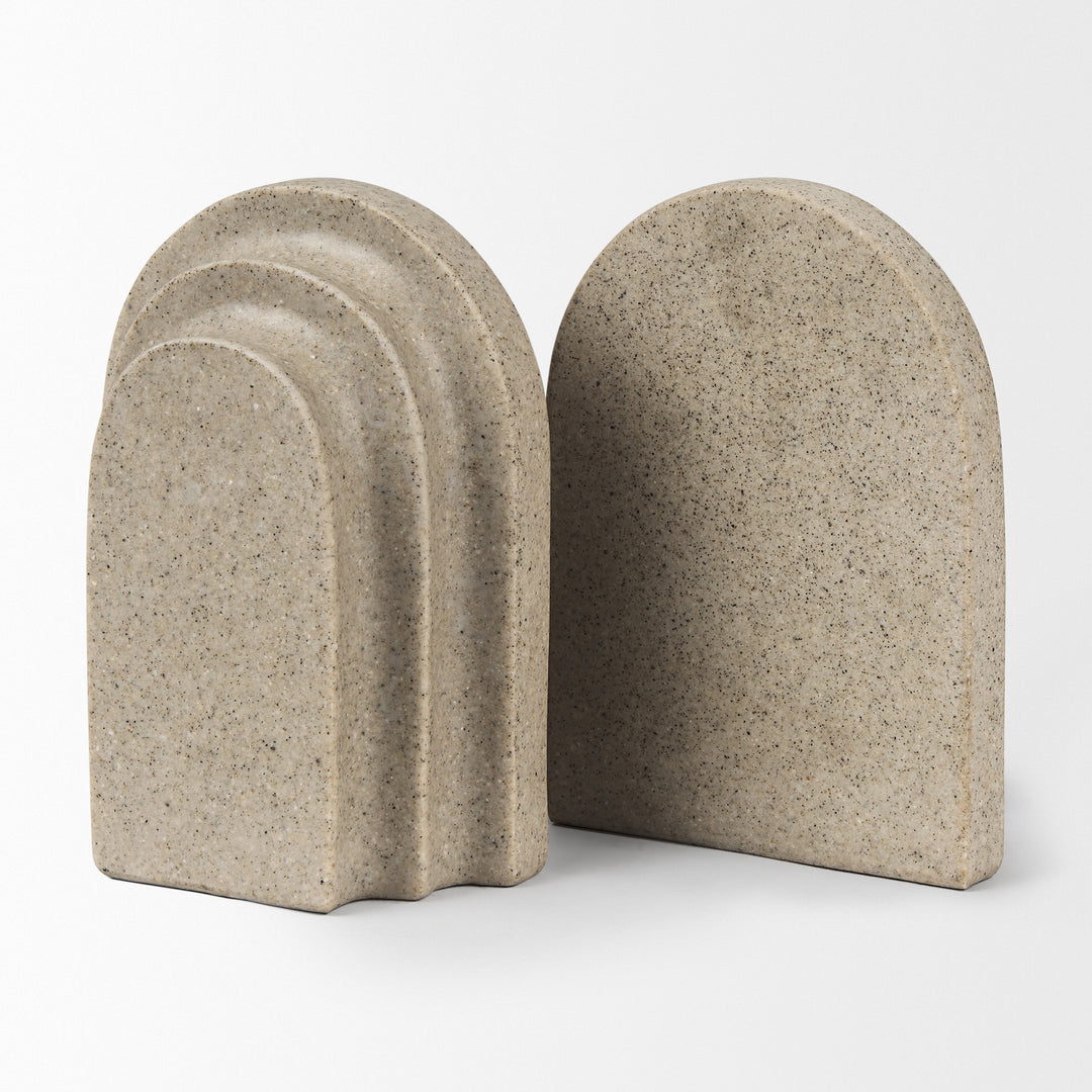 Empire Sandstone Resin Arc Book End Set Decor Mercana