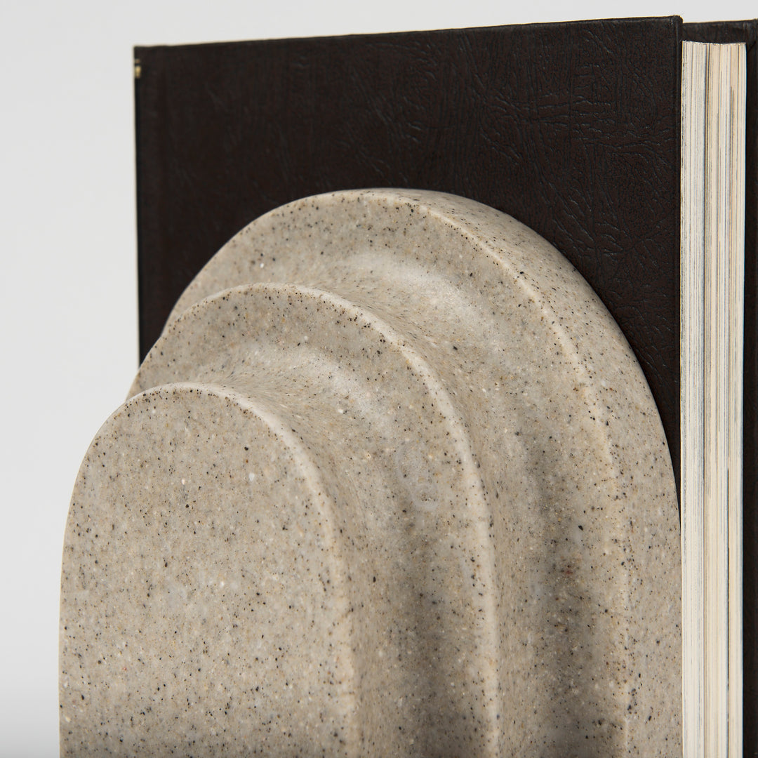 Empire Sandstone Resin Arc Book End Set Decor Mercana