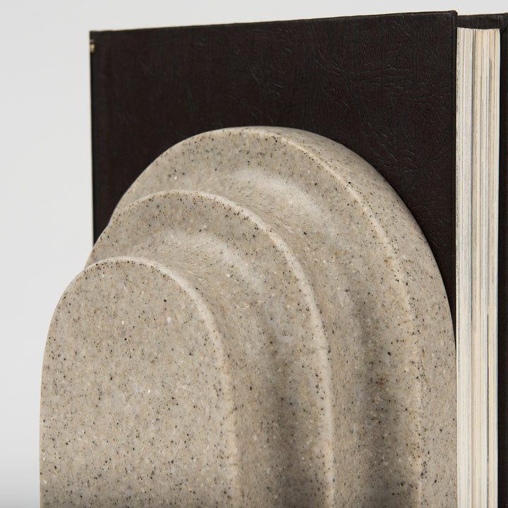 Empire Sandstone Resin Arc Book End Set Decor Mercana