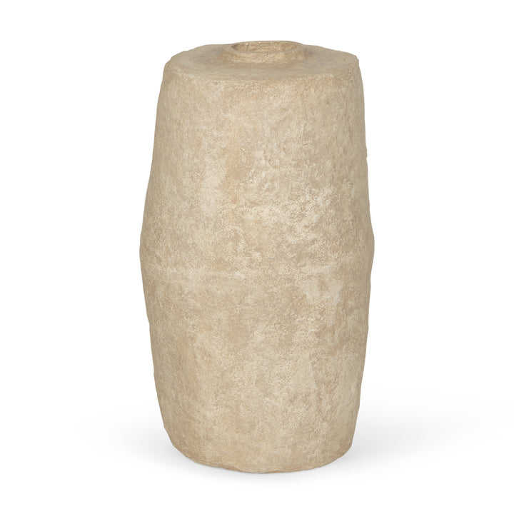 Rama Large Beige Paper Mache Floor Vase Decor Mercana