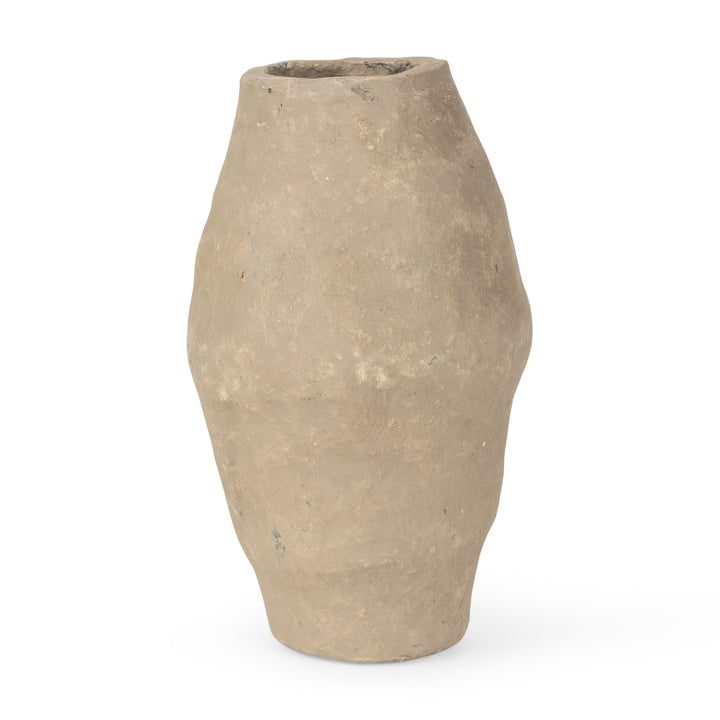 Rundal Small Gray Paper Mache Vase Decor Mercana