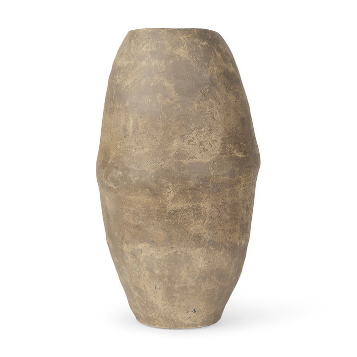 Rundal Large Gray Paper Mache Vase Decor Mercana