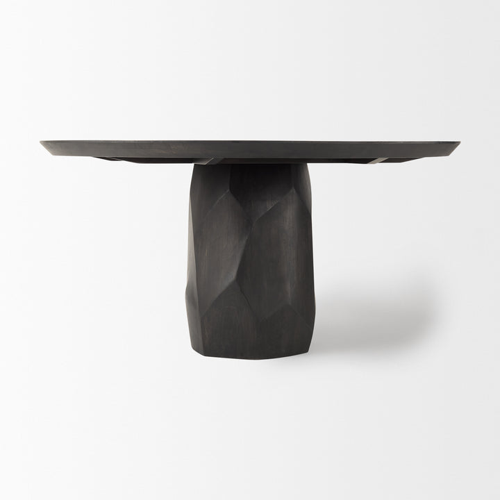 Fitzgerald 60" Round Brown Solid Wood Top & Base Dining Table Dining Room Mercana