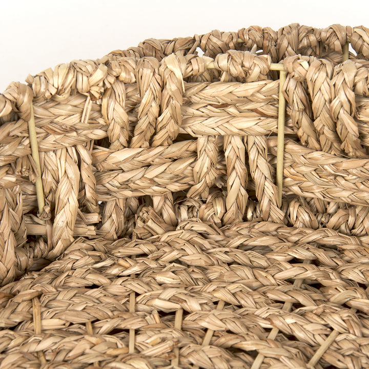 Haini Set of 2 Large Basketweave Seagrass Trays w/ Loop Handles Decor Mercana