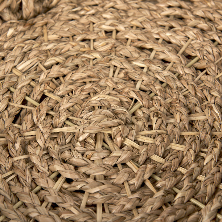 Haini Set of 2 Large Basketweave Seagrass Trays w/ Loop Handles Decor Mercana