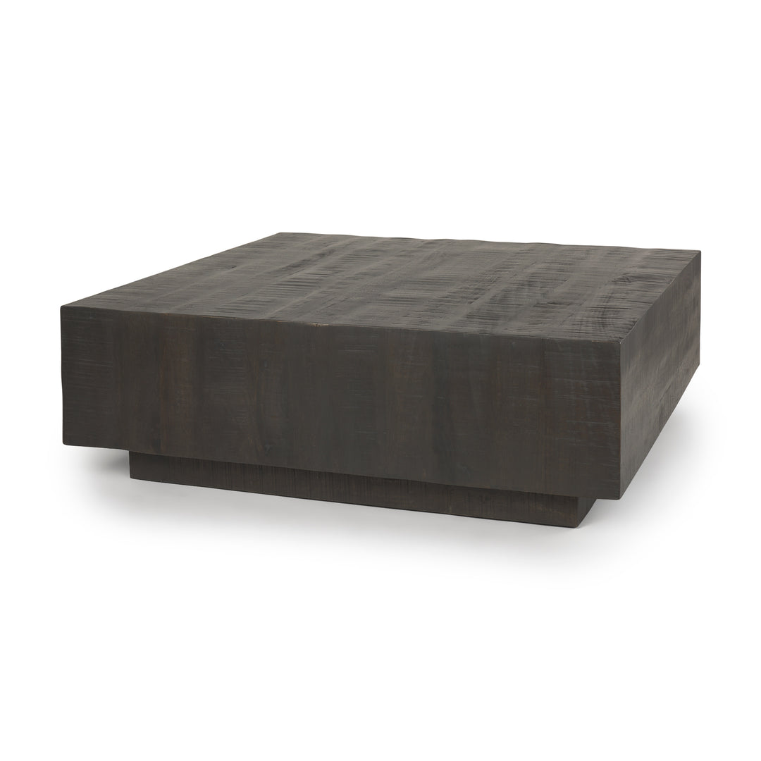 Hayden Dark Brown Wood Square Coffee Table Living Room Mercana