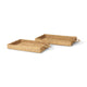Hona Set of 2 Large Recatangular Nesting Water Hyacinth Trays Decor Mercana