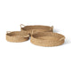 Ulana Set of 3 Round Nesting Seagrass Trays w/ Loop Handles Decor Mercana