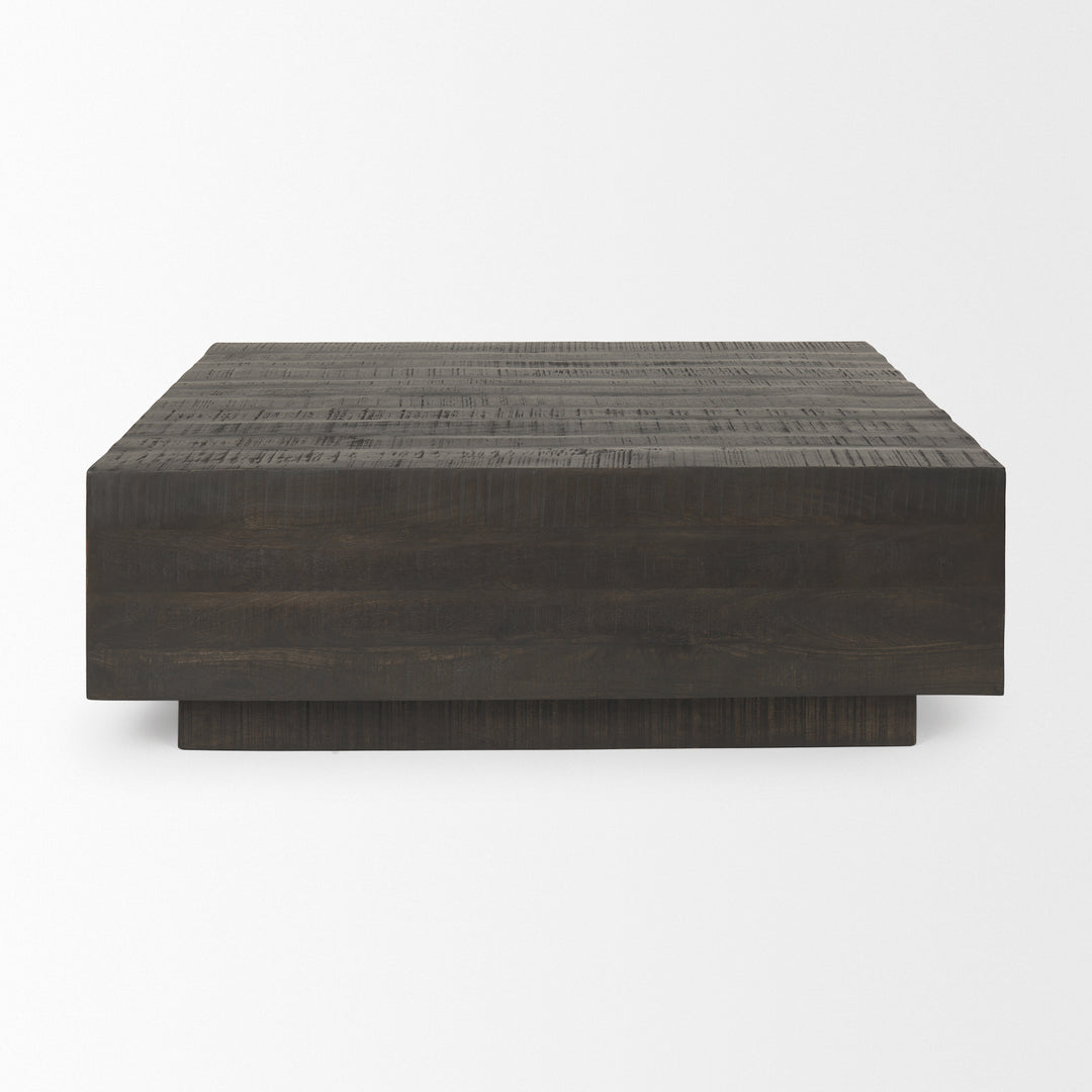 Hayden Dark Brown Wood Square Coffee Table Living Room Mercana
