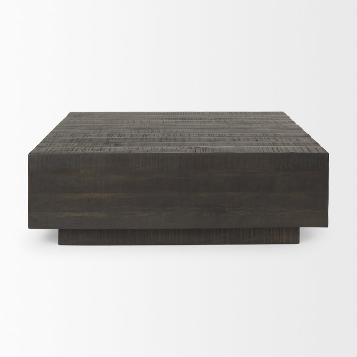 Hayden Dark Brown Wood Square Coffee Table Living Room Mercana