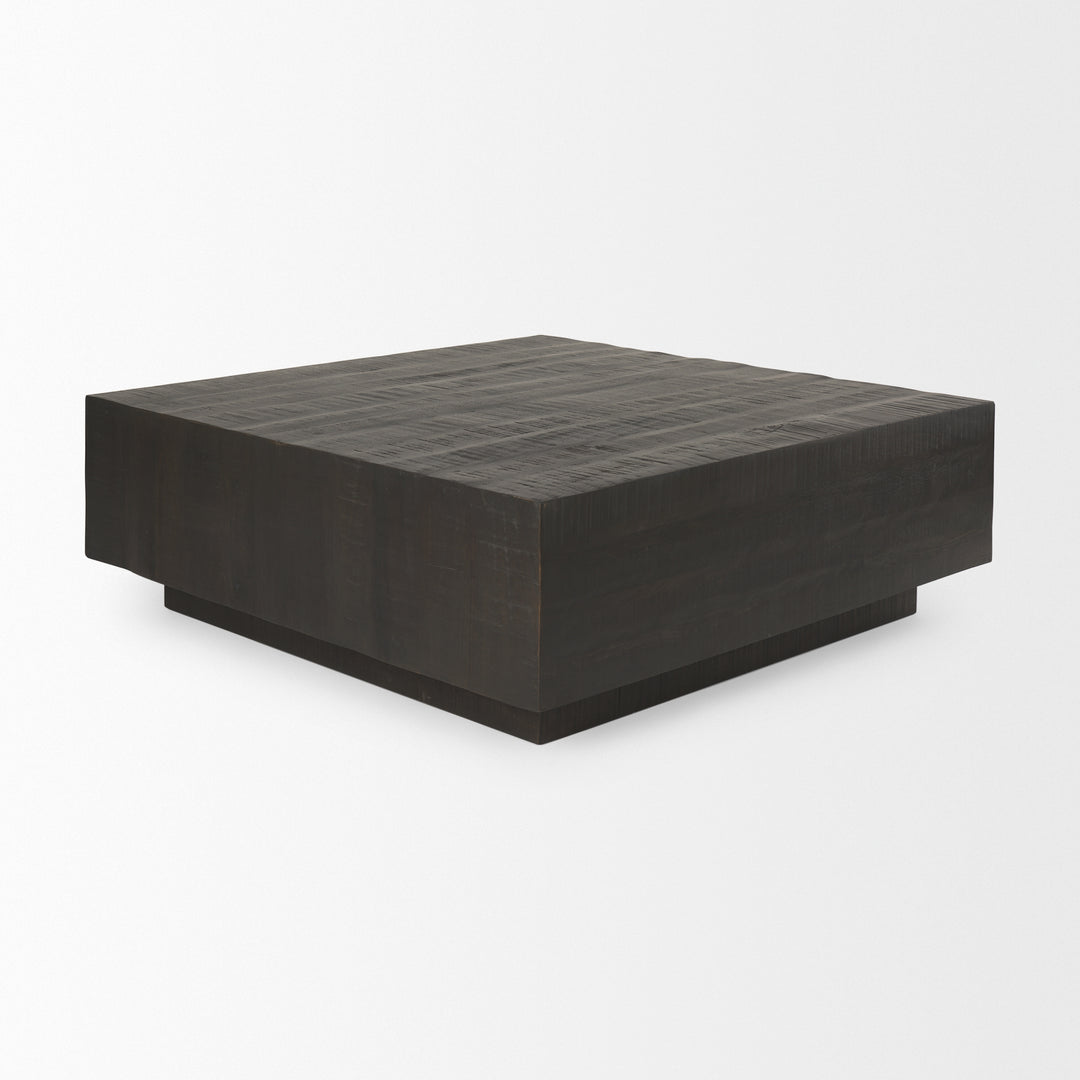 Hayden Dark Brown Wood Square Coffee Table Living Room Mercana