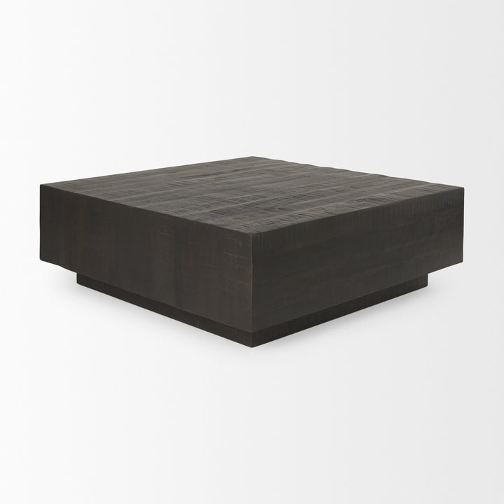 Hayden Dark Brown Wood Square Coffee Table Living Room Mercana