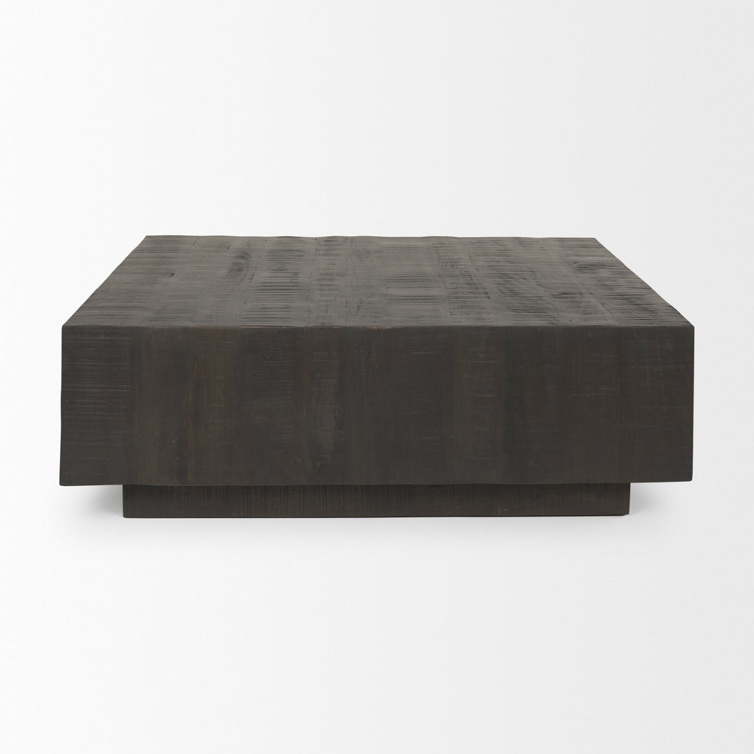 Hayden Dark Brown Wood Square Coffee Table Living Room Mercana