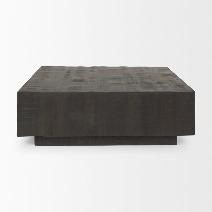 Hayden Dark Brown Wood Square Coffee Table Living Room Mercana