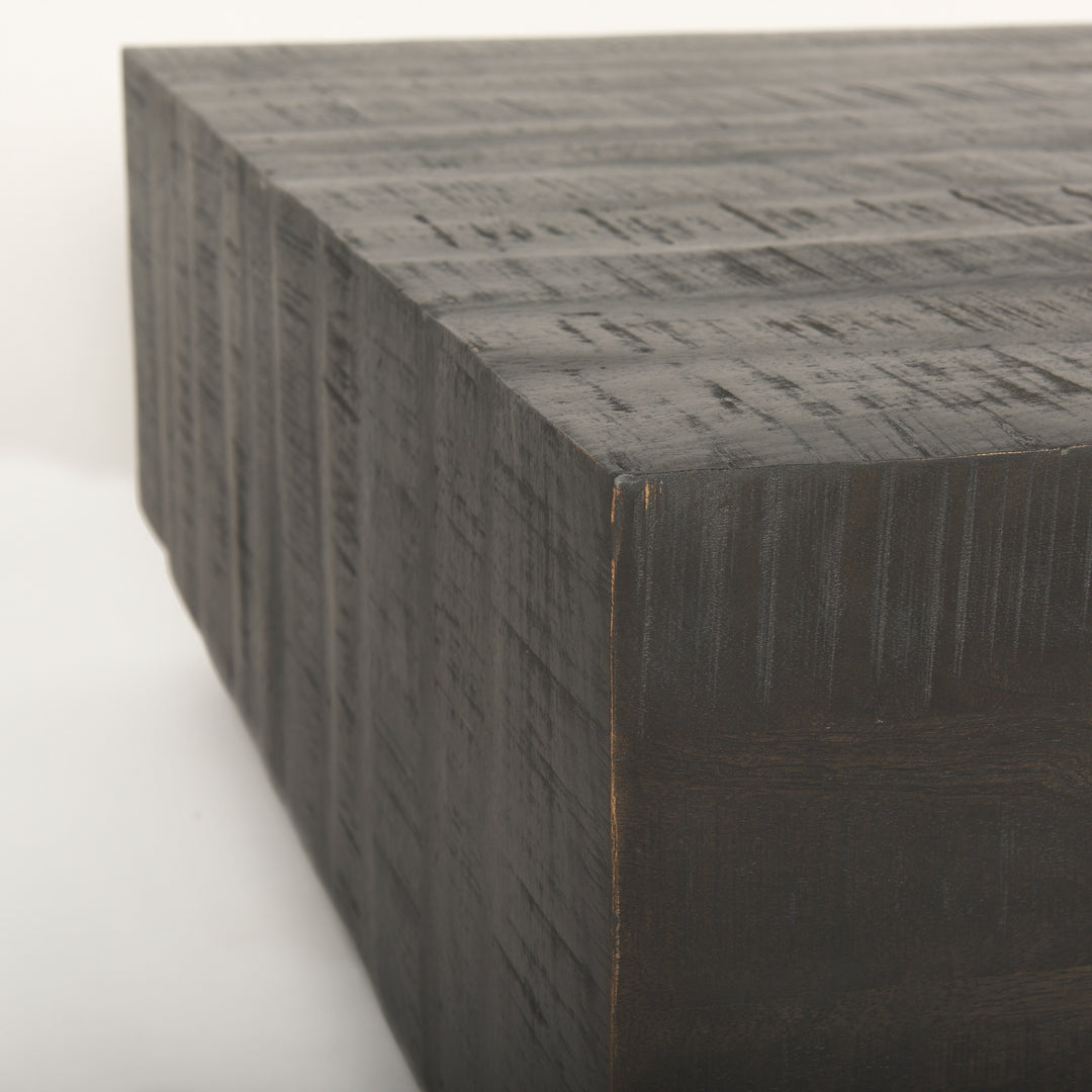 Hayden Dark Brown Wood Square Coffee Table Living Room Mercana