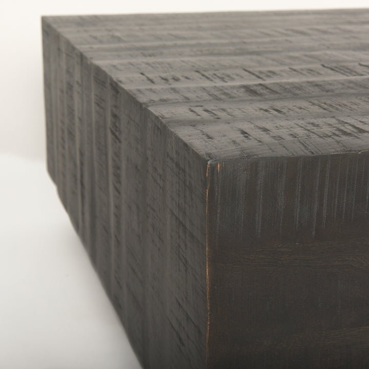Hayden Dark Brown Wood Square Coffee Table Living Room Mercana