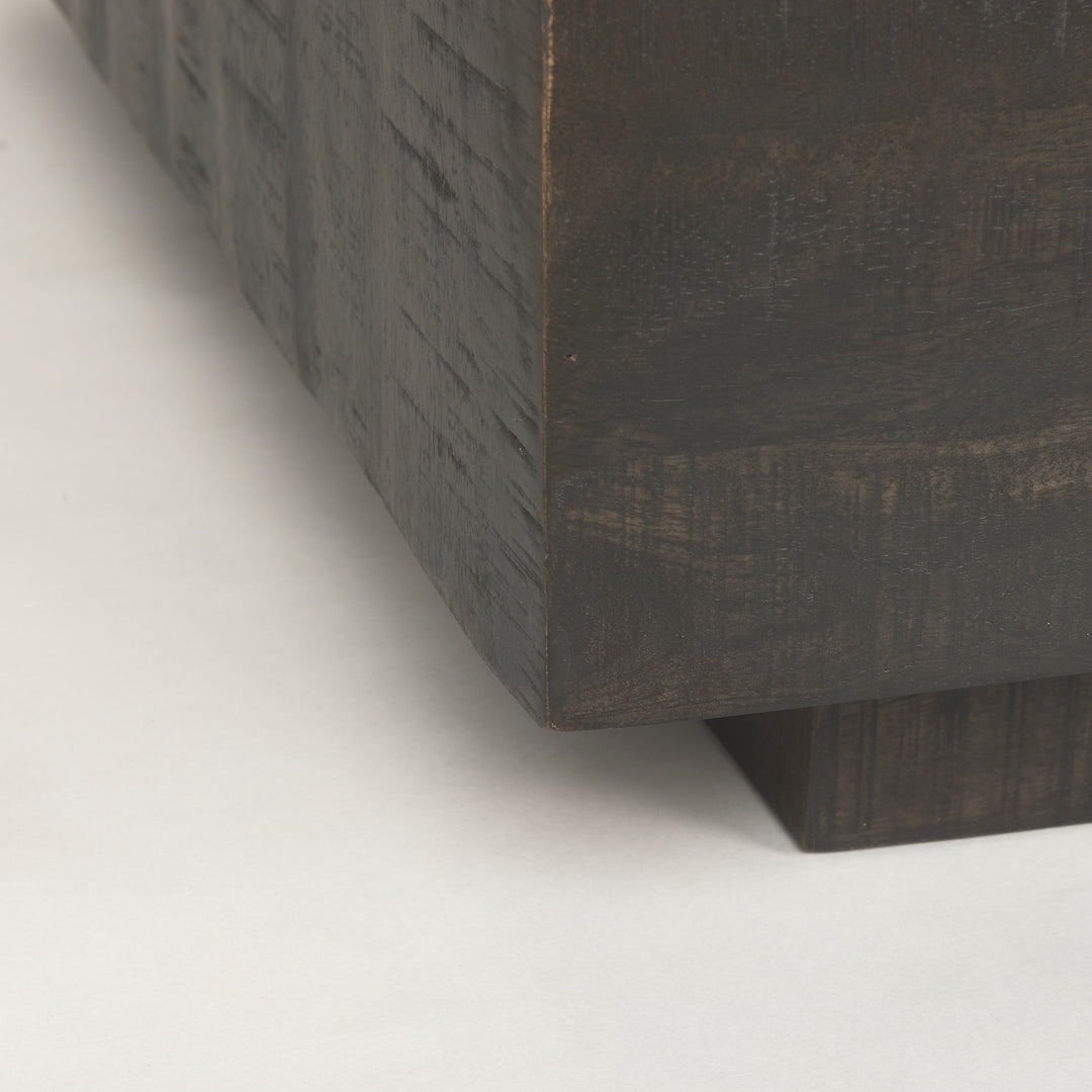 Hayden Dark Brown Wood Square Coffee Table Living Room Mercana