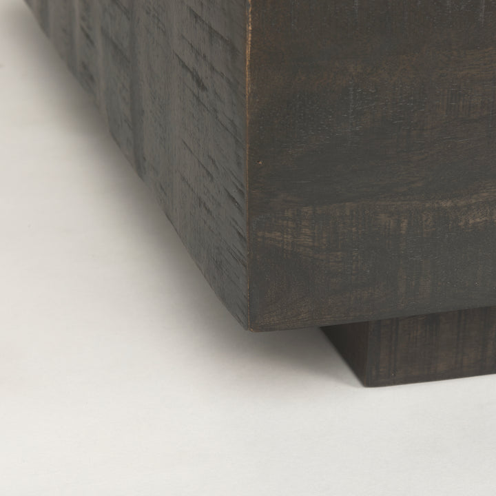Hayden Dark Brown Wood Square Coffee Table Living Room Mercana