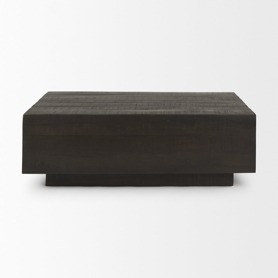 Hayden Dark Brown Wood Rectangular Coffee Table Living Room Mercana
