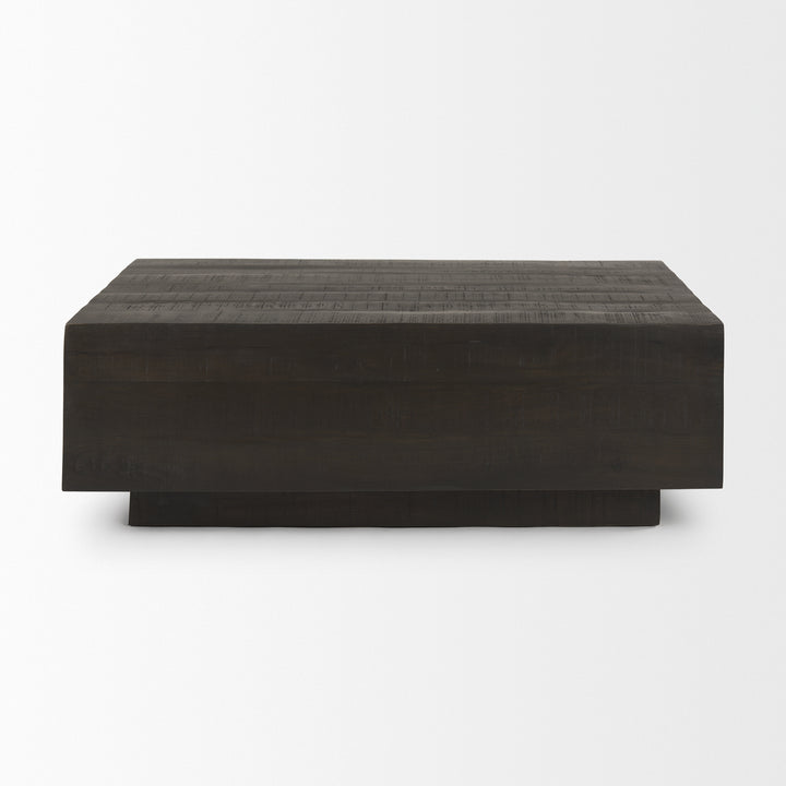Hayden Dark Brown Wood Rectangular Coffee Table Living Room Mercana