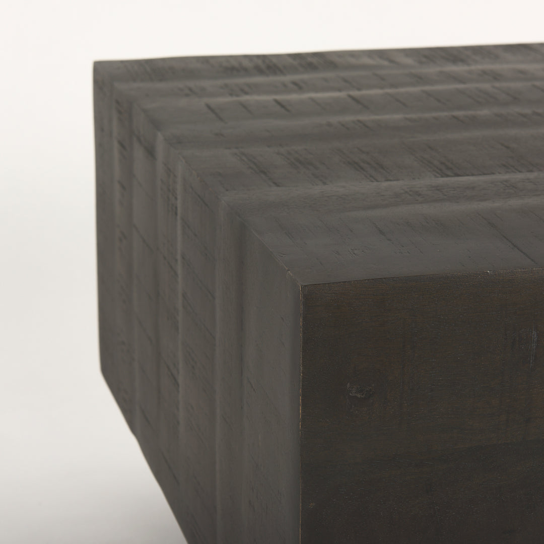 Hayden Dark Brown Wood Rectangular Coffee Table Living Room Mercana