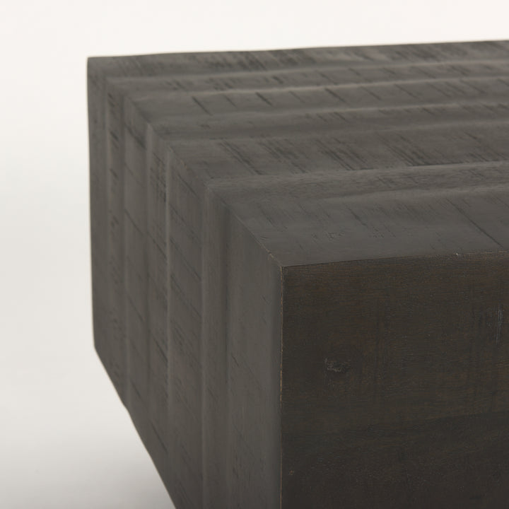 Hayden Dark Brown Wood Rectangular Coffee Table Living Room Mercana
