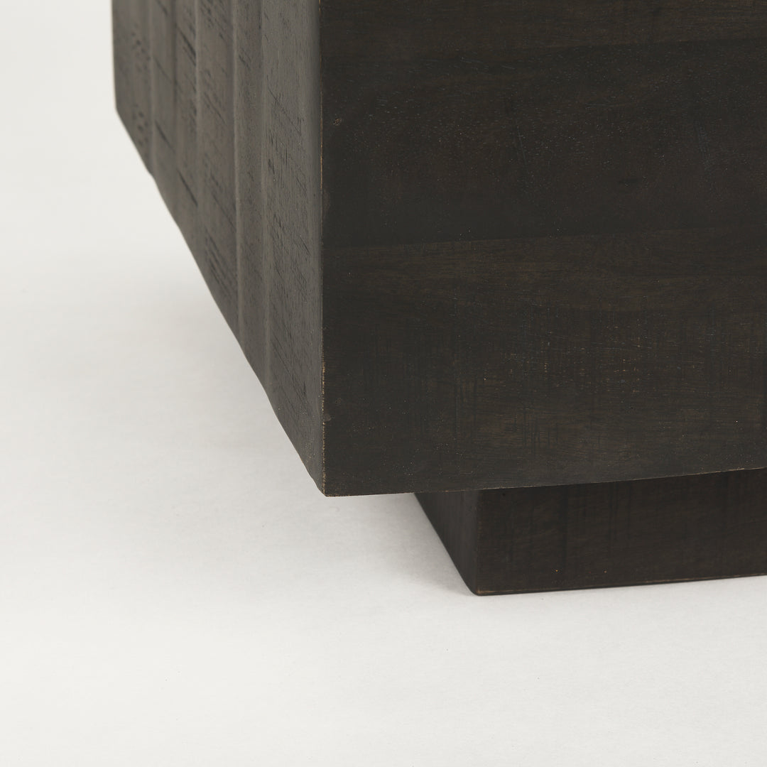 Hayden Dark Brown Wood Rectangular Coffee Table Living Room Mercana