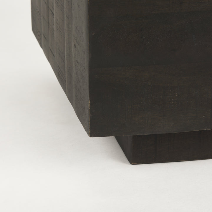 Hayden Dark Brown Wood Rectangular Coffee Table Living Room Mercana
