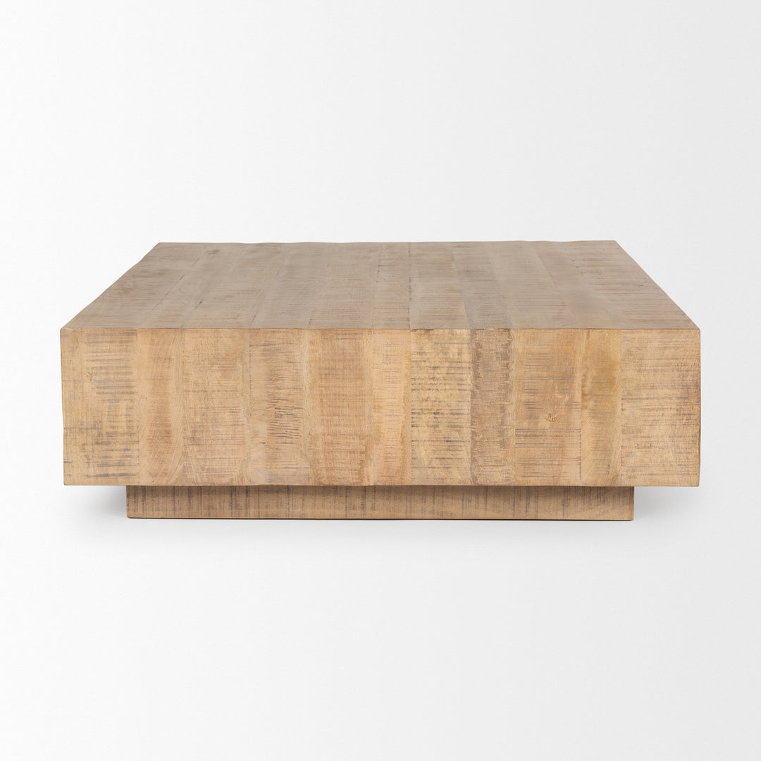 Hayden Light Brown Wood Square Coffee Table Living Room Mercana