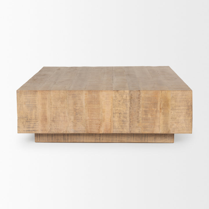 Hayden Light Brown Wood Square Coffee Table Living Room Mercana