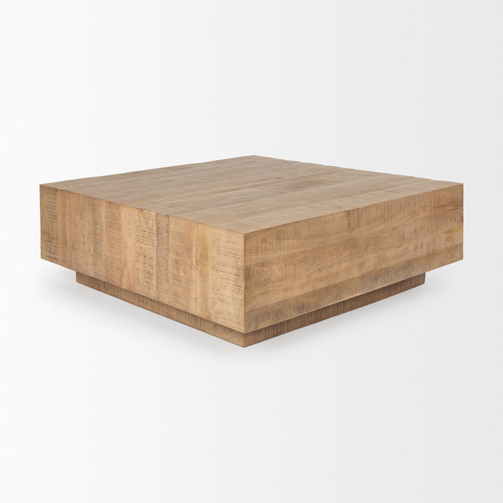 Hayden Light Brown Wood Square Coffee Table Living Room Mercana