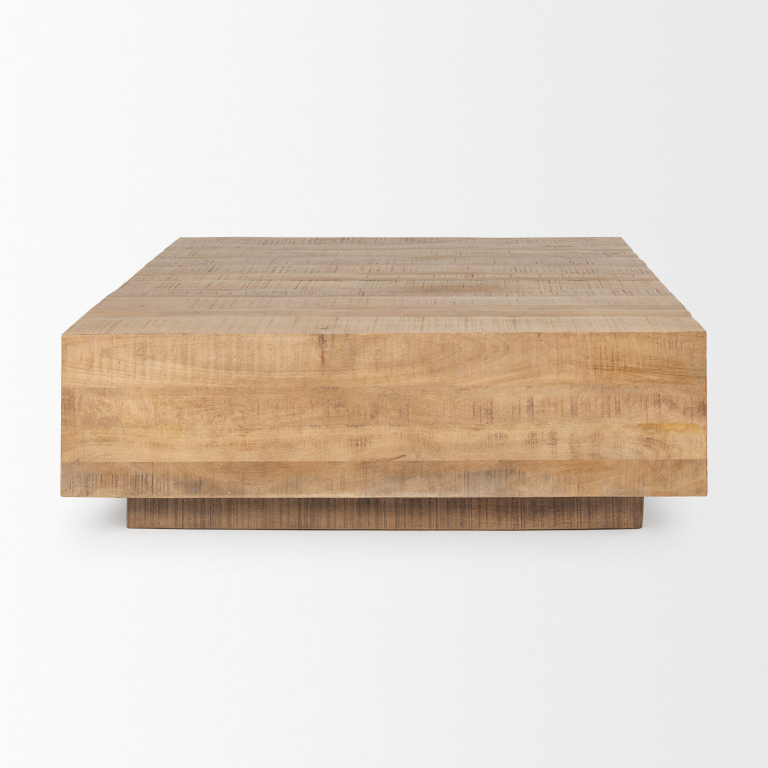 Hayden Light Brown Wood Square Coffee Table Living Room Mercana
