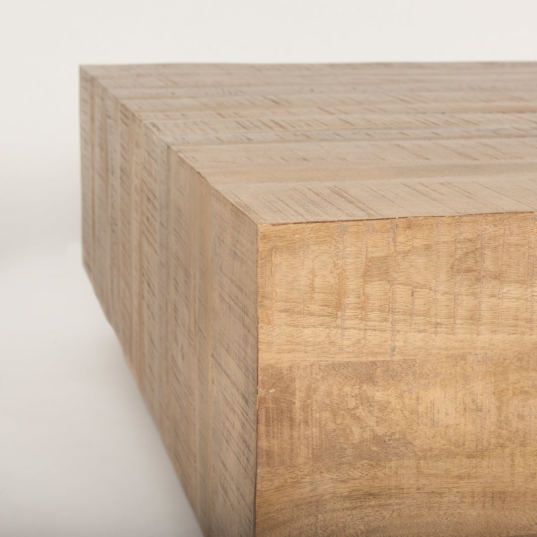 Hayden Light Brown Wood Square Coffee Table Living Room Mercana