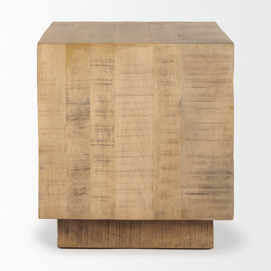 Hayden Light Brown Wood End/Side Table Living Room Mercana