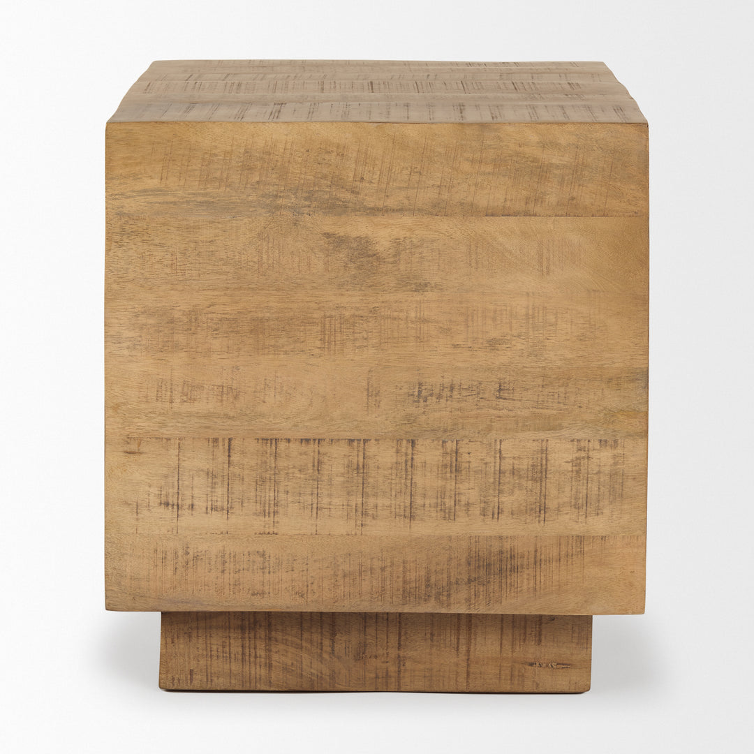 Hayden Light Brown Wood End/Side Table Living Room Mercana