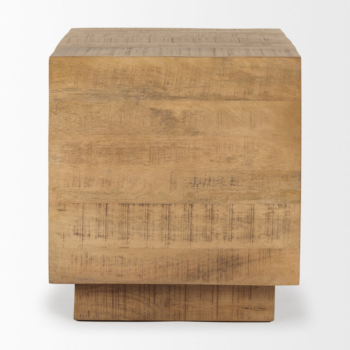 Hayden Light Brown Wood End/Side Table Living Room Mercana