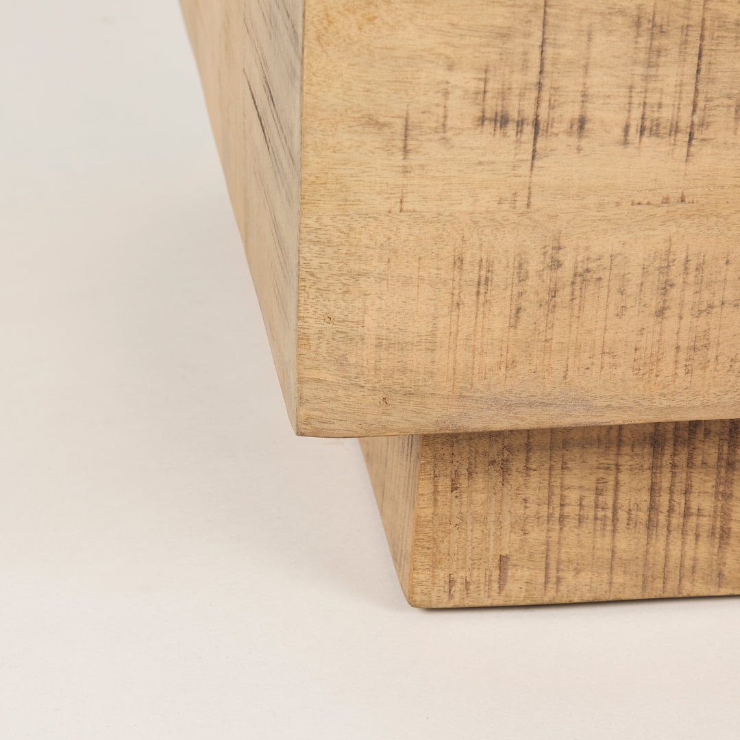 Hayden Light Brown Wood End/Side Table Living Room Mercana