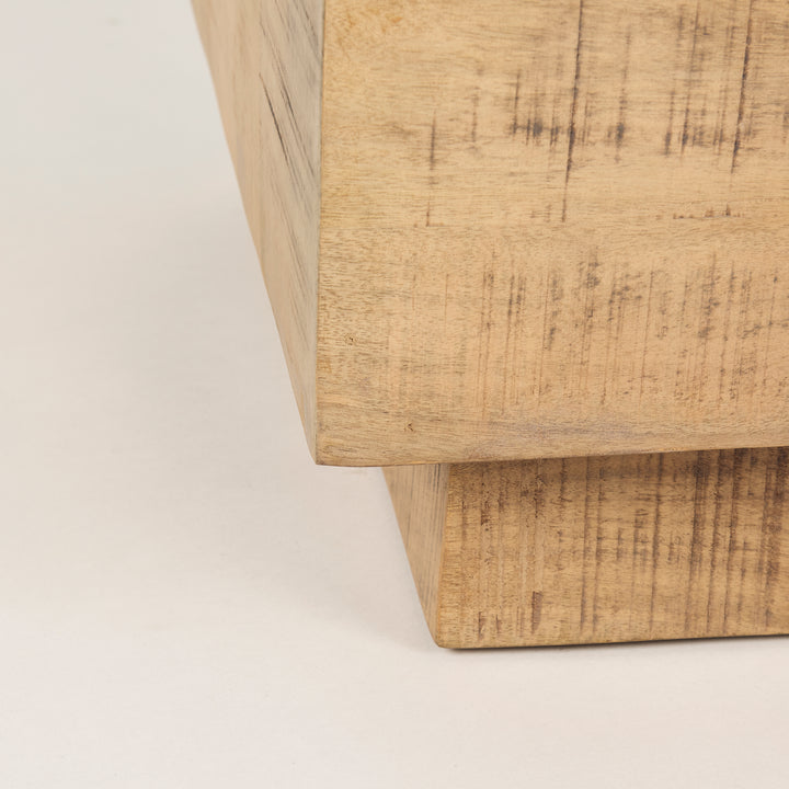 Hayden Light Brown Wood End/Side Table Living Room Mercana