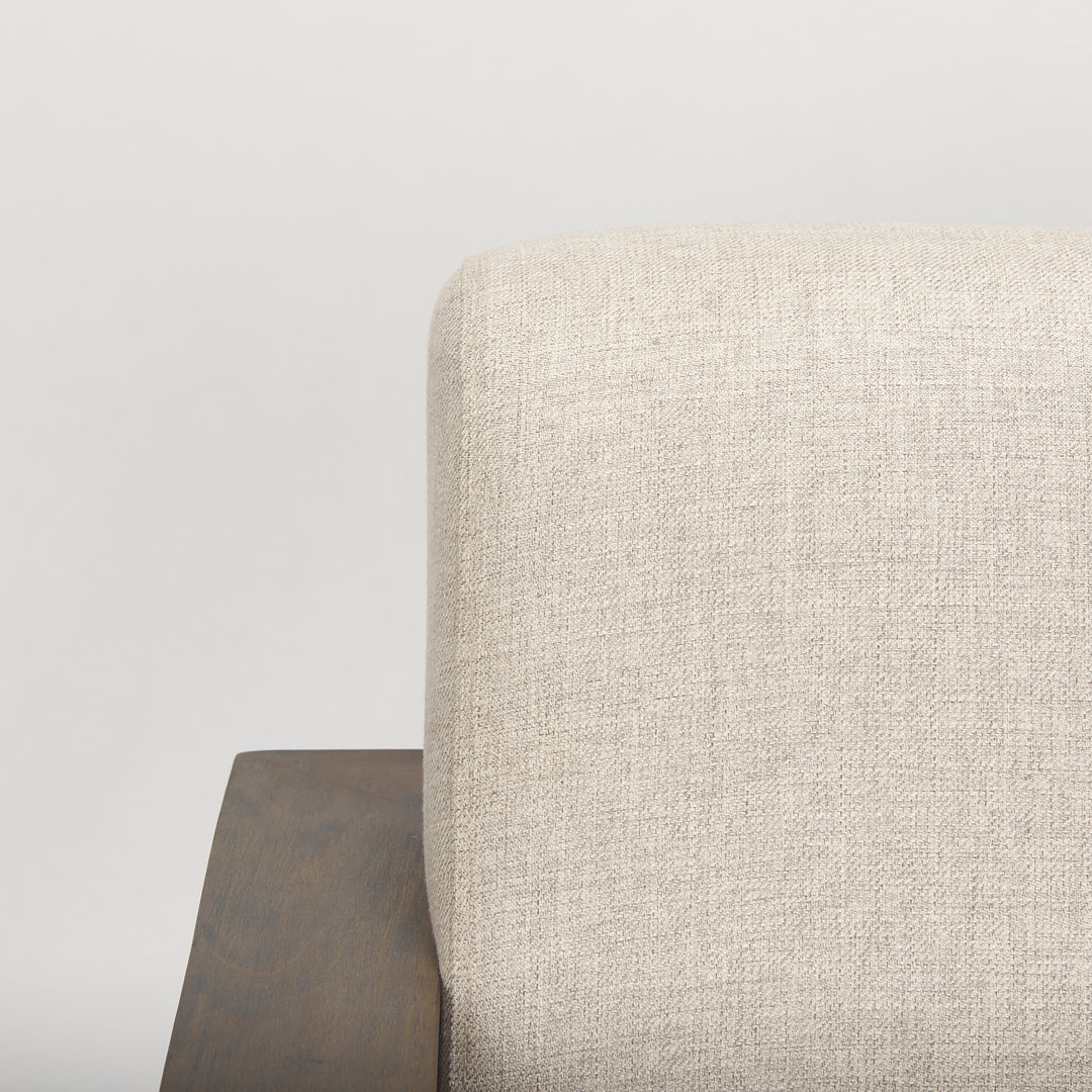 Sovereign Oatmeal Fabric Upholstered w/ Solid Wood Frame Accent Chair Living Room Mercana