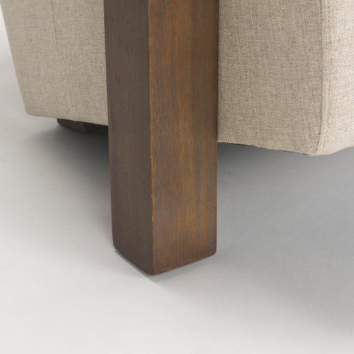 Sovereign Oatmeal Fabric Upholstered w/ Solid Wood Frame Accent Chair Living Room Mercana