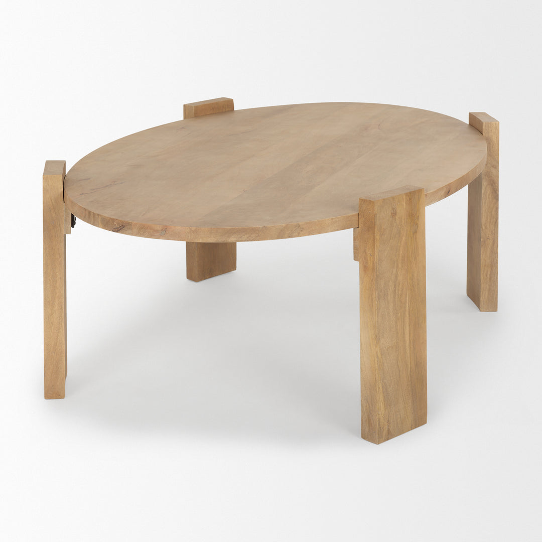 Evelyn Light Brown Oblong Coffee Table Living Room Mercana