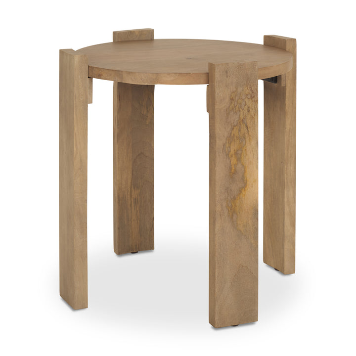 Evelyn Light Brown Round End/Side Table Living Room Mercana