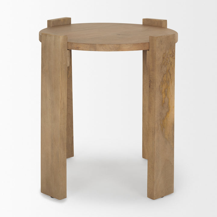 Evelyn Light Brown Round End/Side Table Living Room Mercana