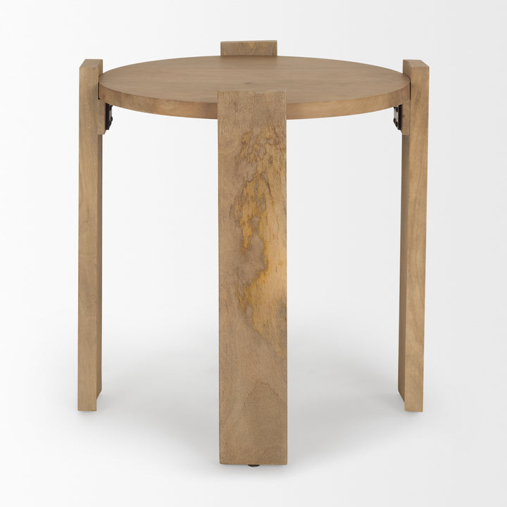 Evelyn Light Brown Round End/Side Table Living Room Mercana