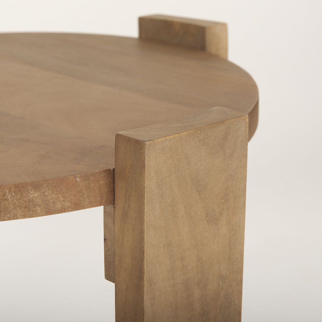 Evelyn Light Brown Round End/Side Table Living Room Mercana