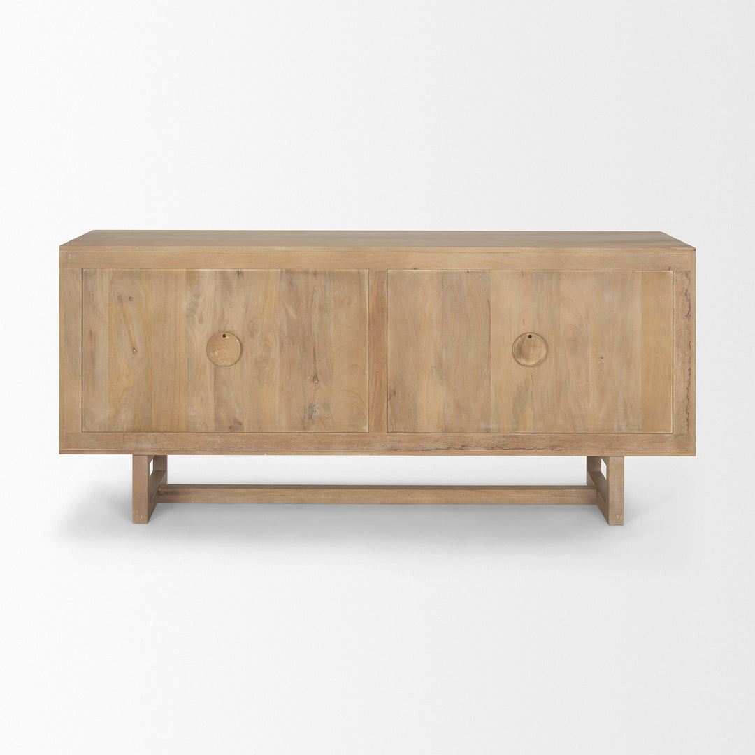 Grier 72" Light Brown Solid Wood W/ Cane Sideboard Dining Room Mercana